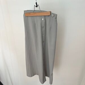 Vintage Sage Green Button-Down A-Line Skirt